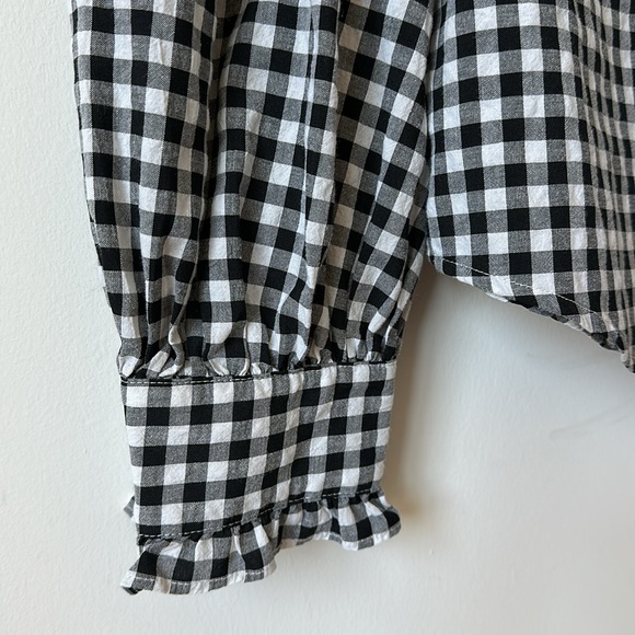 Warehouse Black and White Checkered Blouse - Picture 3 of 6